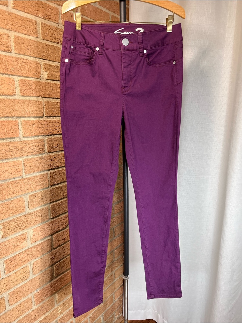 Seven7 High Rise Skinny Booty Shaper Purple Stretch Jeans Women’s Size 6